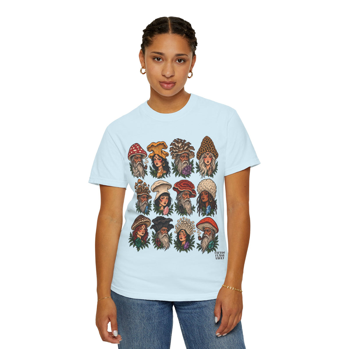 Mushroom Folks Tattoo Flash T Shirt