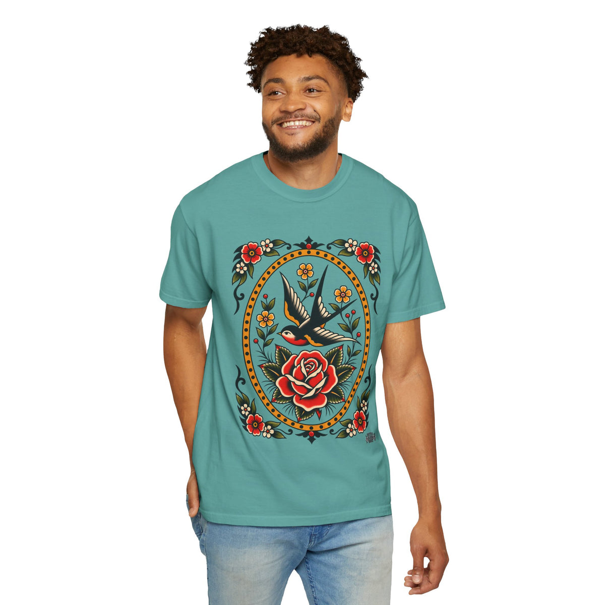 Swallow & Rose Tattoo Flash T-Shirt