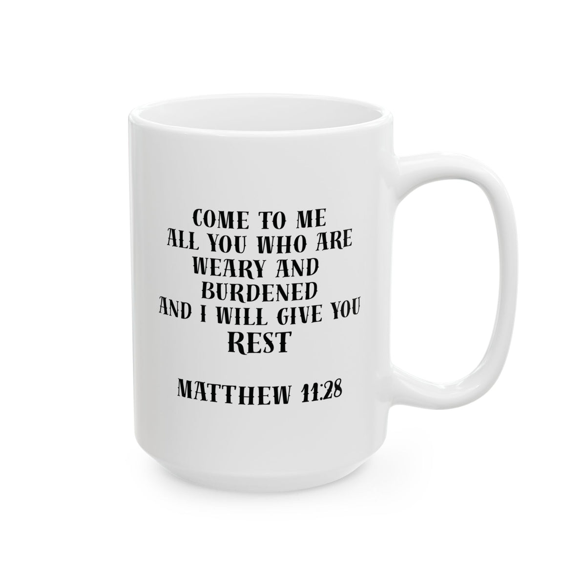 Matthew 11:28 Jesus Cross Tattoo Flash Coffee Mug (11oz & 15oz)