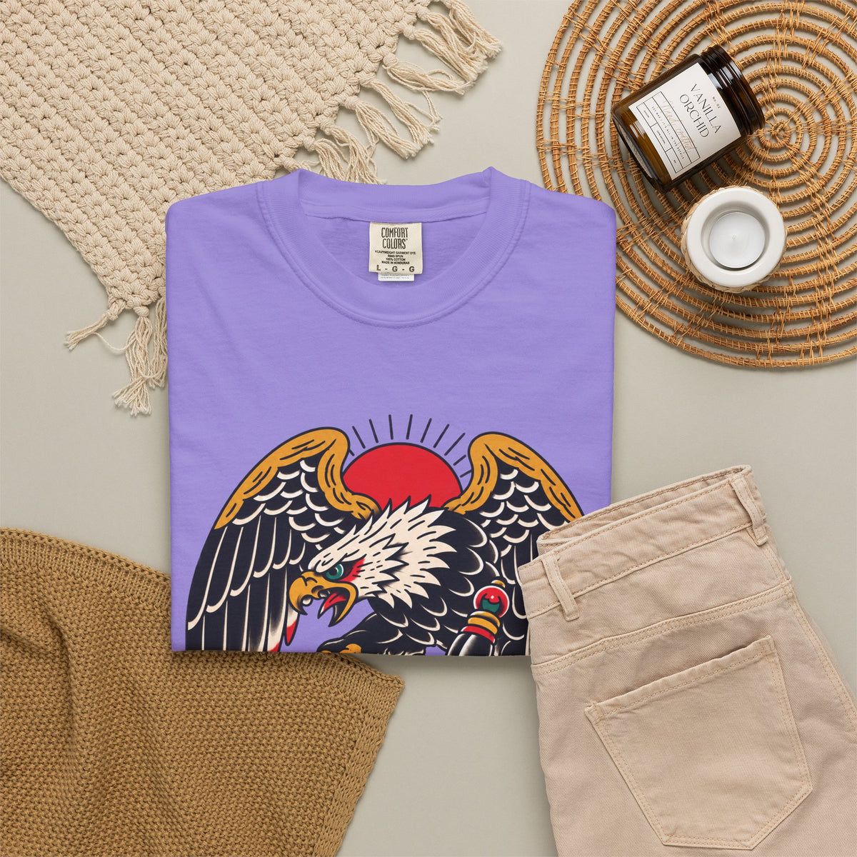 American Traditional Eagle & Skull Tattoo Flash T-Shirt