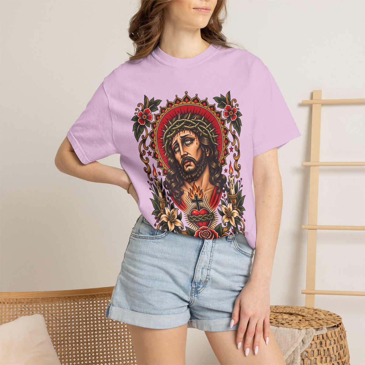 Jesus Sacred Heart Tattoo Flash T-Shirt