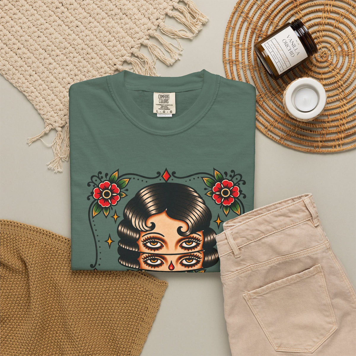 Floral Surrealism Tattoo Flash Sheet T-Shirt