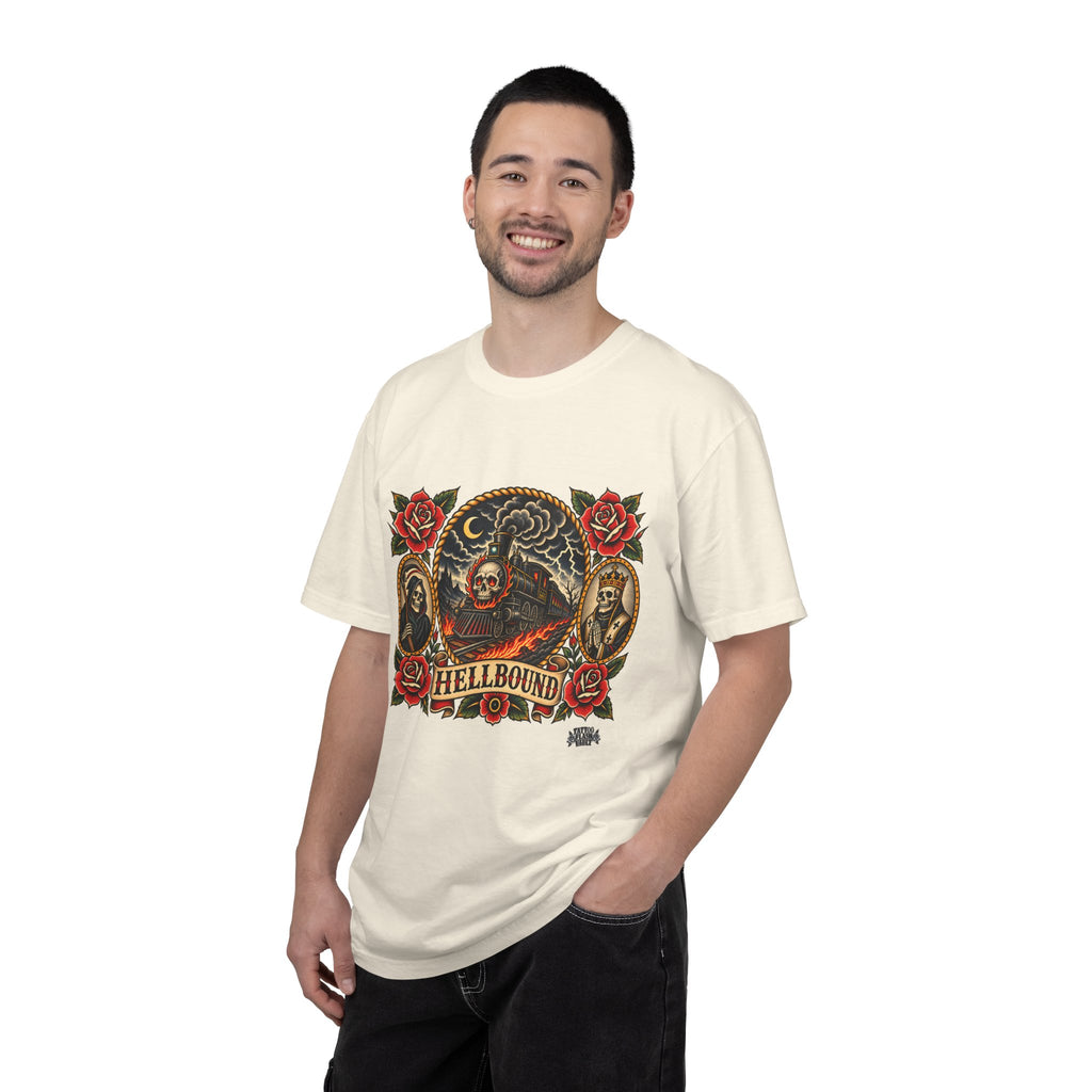 Hellbound Skull Train Tattoo Flash T-Shirt