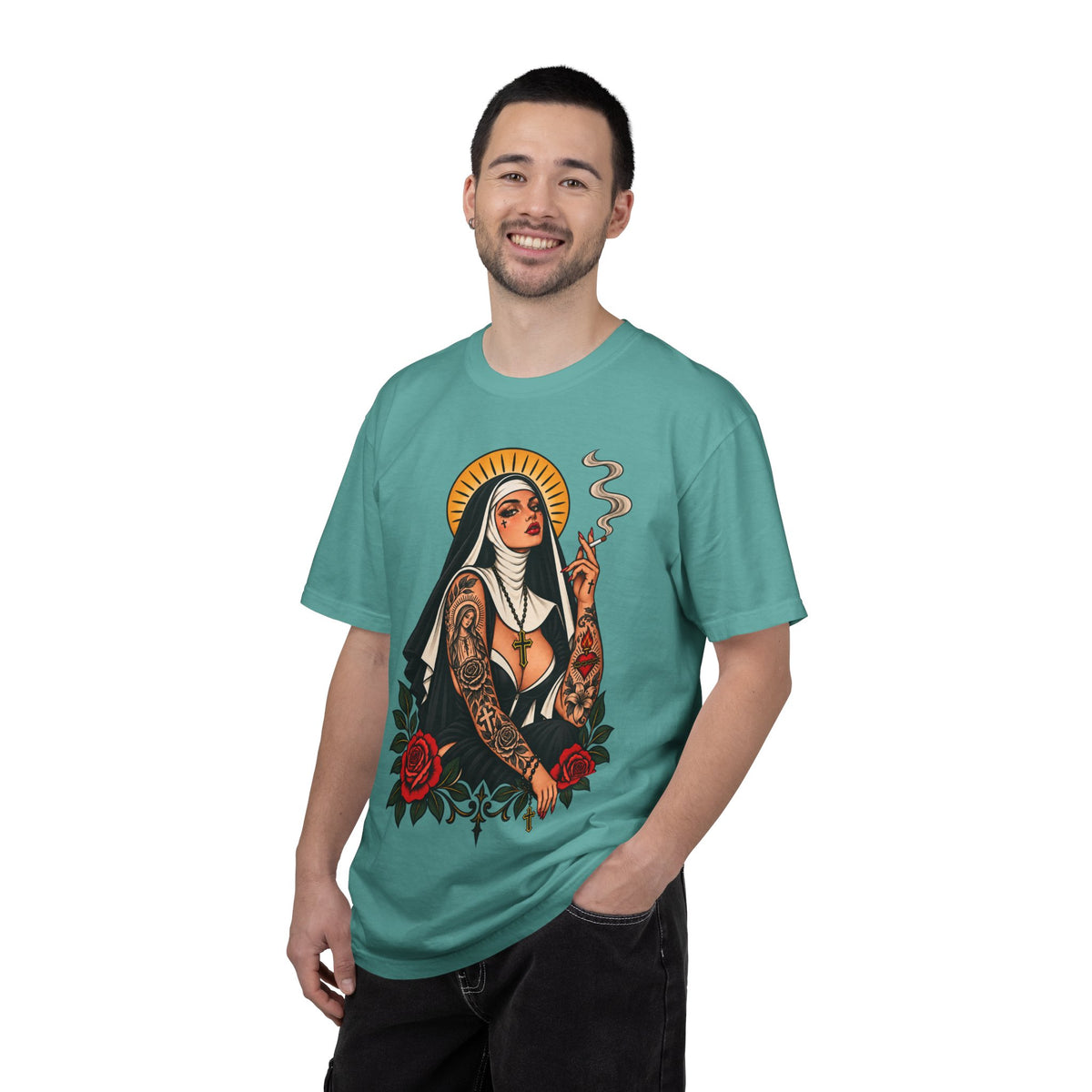 Rebel Nun Tattoo Flash T-Shirt
