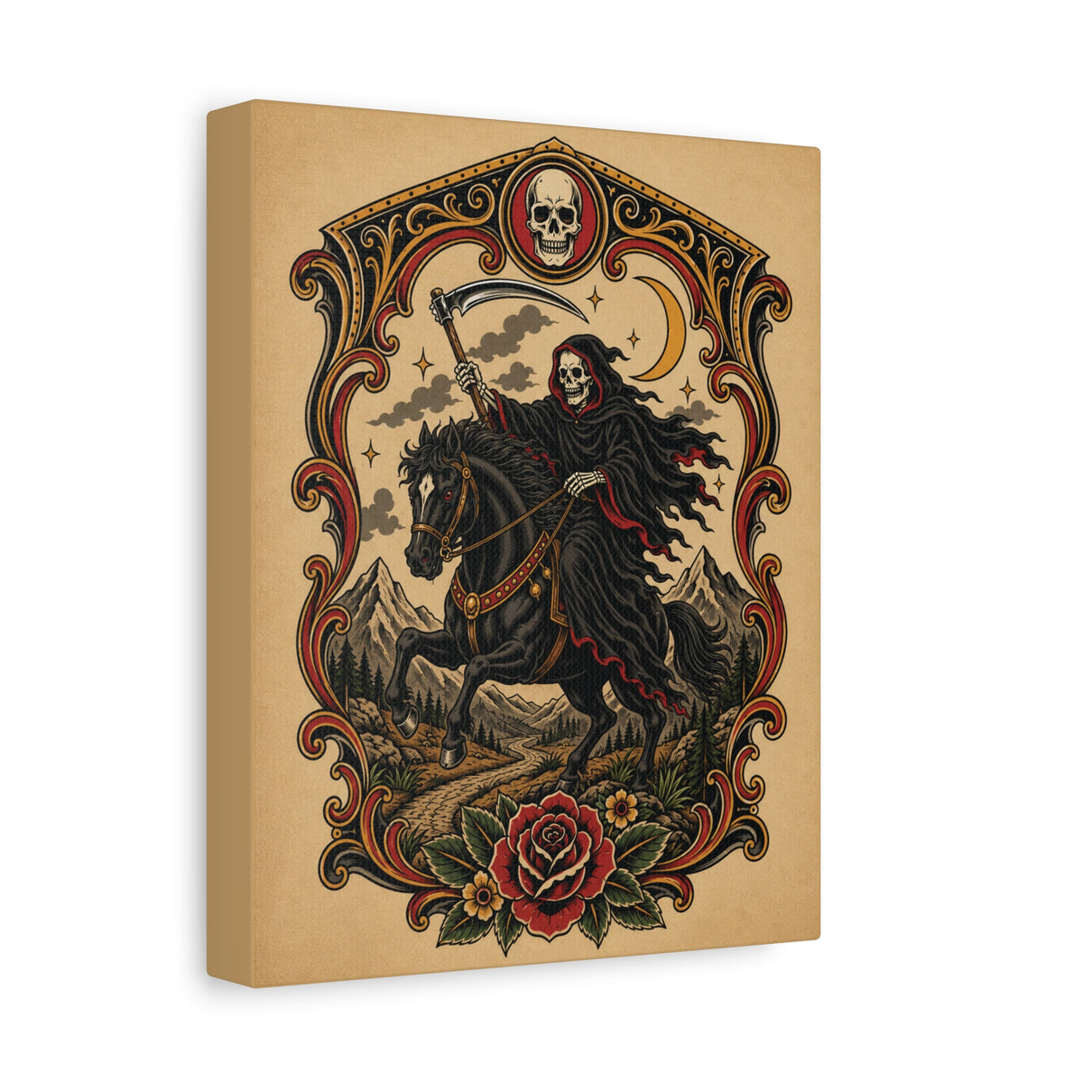 Grim Reaper Horseman Matte Canvas Wall Art