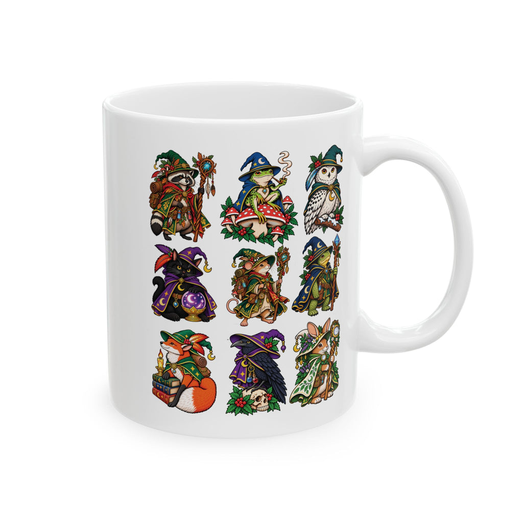 Woodland Witches & Wizards Tattoo Flash Ceramic Coffee Mug (11oz, 15oz)