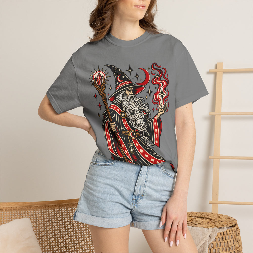 Fire Wizard Tattoo Flash T Shirt
