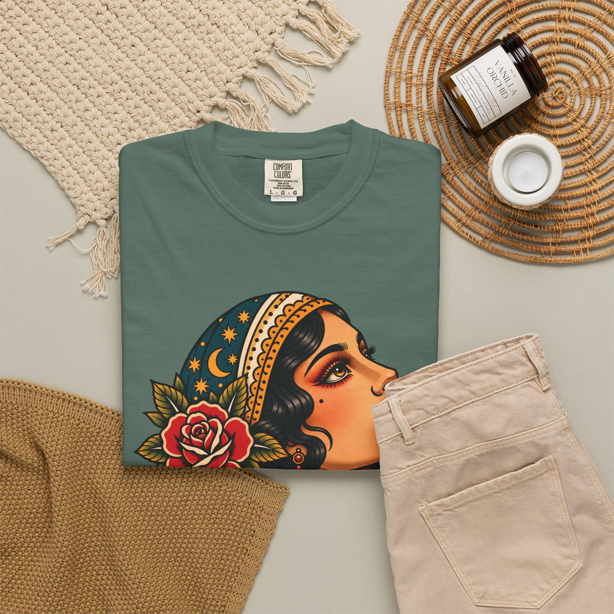 Gypsy Woman Tattoo Flash Sheet T-Shirt