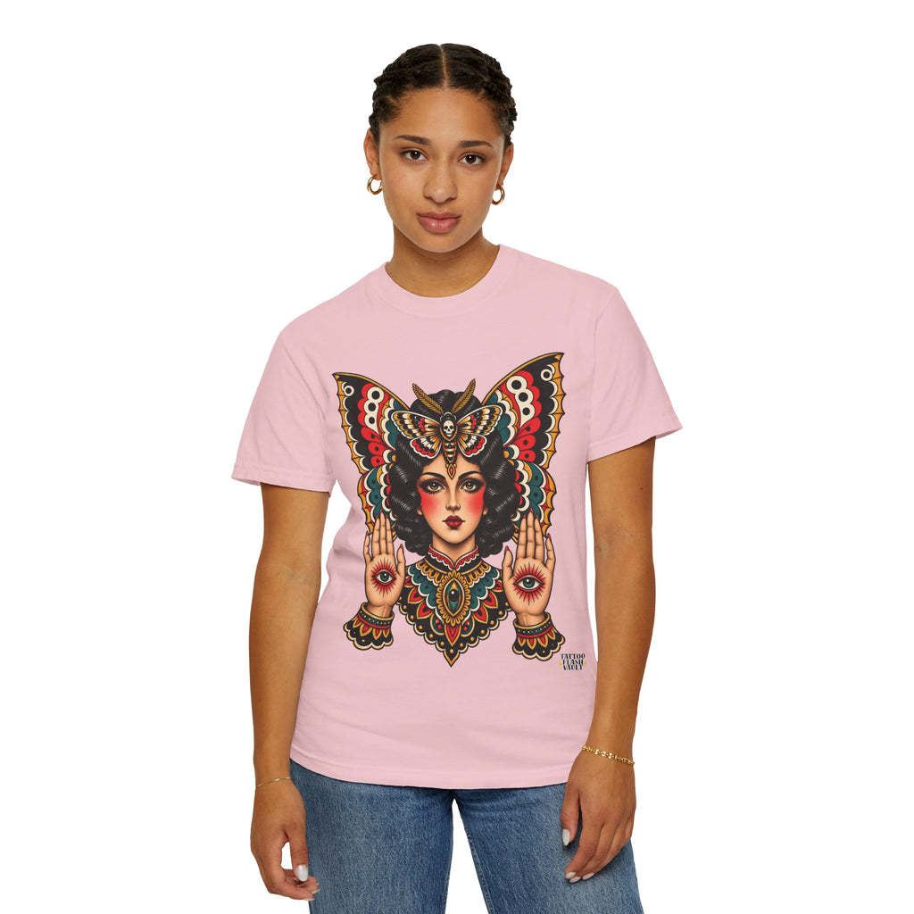 Gypsy Moth Woman Tattoo Flash Sheet T-Shirt