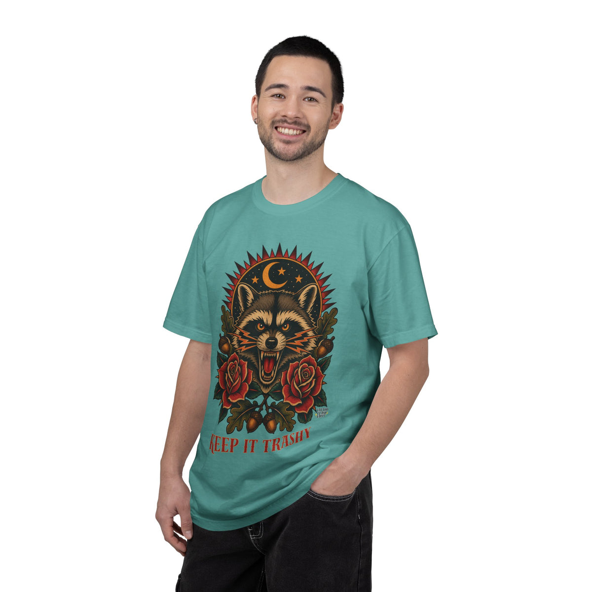 Keep It Trashy Raccoon Tattoo Flash T-Shirt