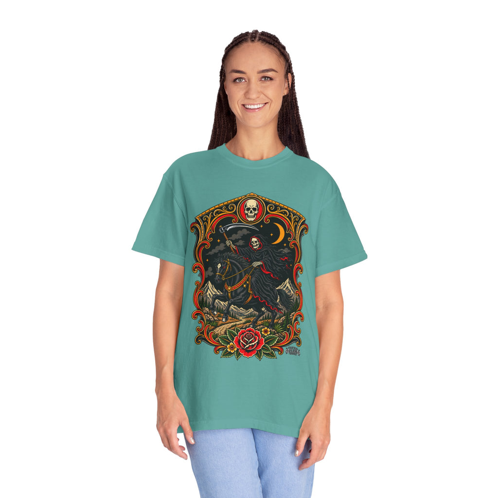 Grim Reaper Horseman Tattoo Flash T-Shirt