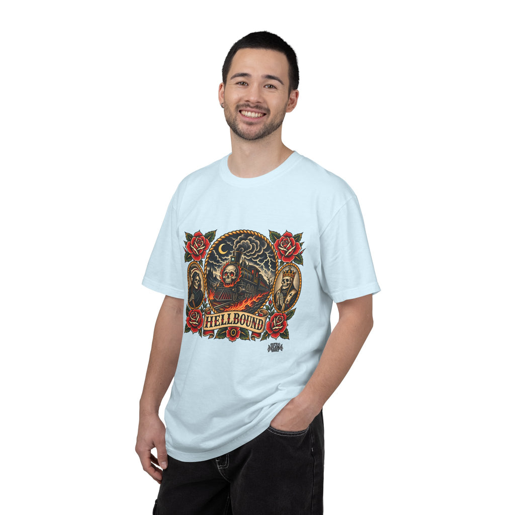 Hellbound Skull Train Tattoo Flash T-Shirt