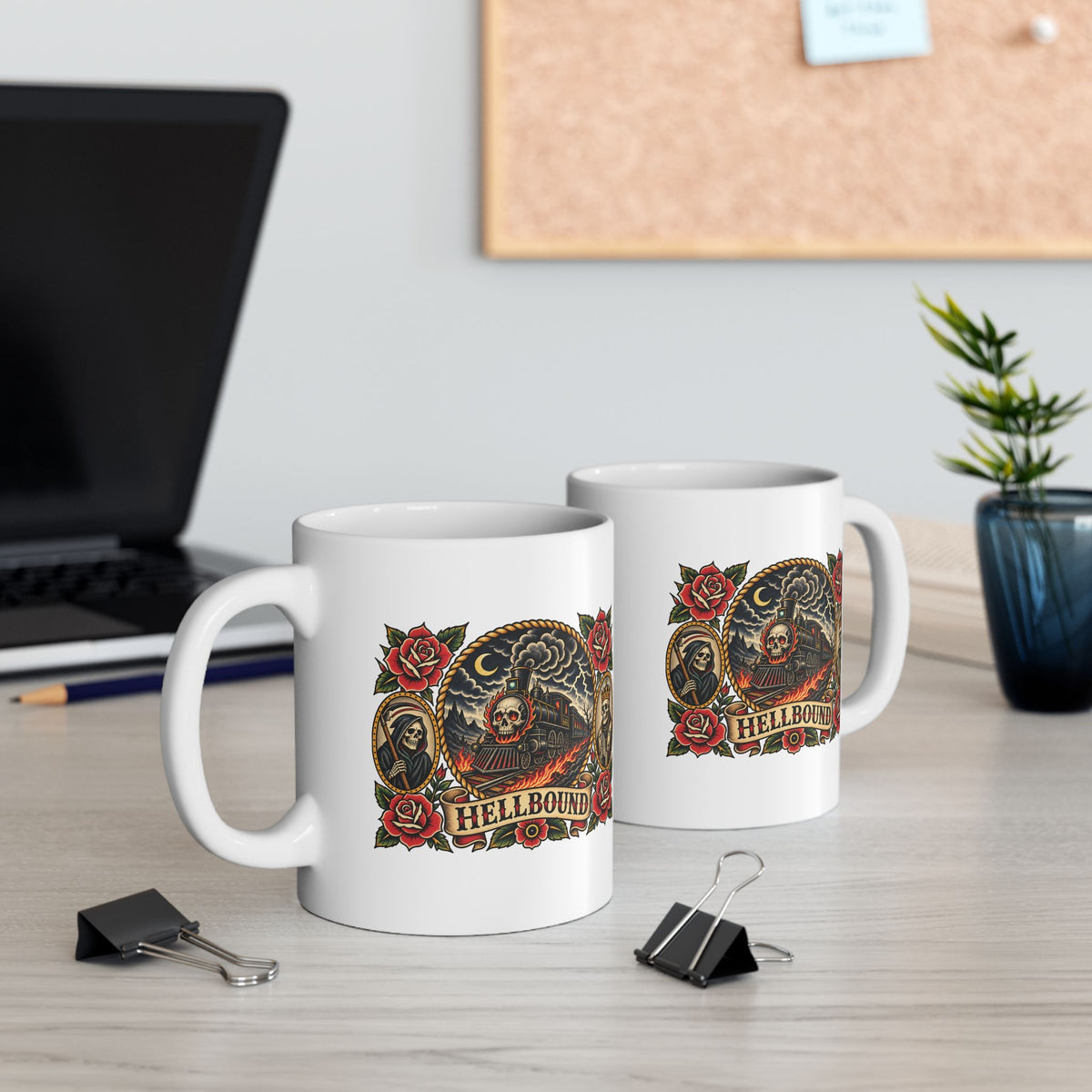 Hellbound Train Tattoo Flash Coffee Mug (11oz & 15oz)