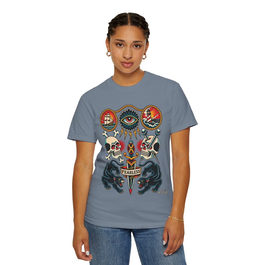 American Traditional Tattoo Flash Sheet T-Shirt