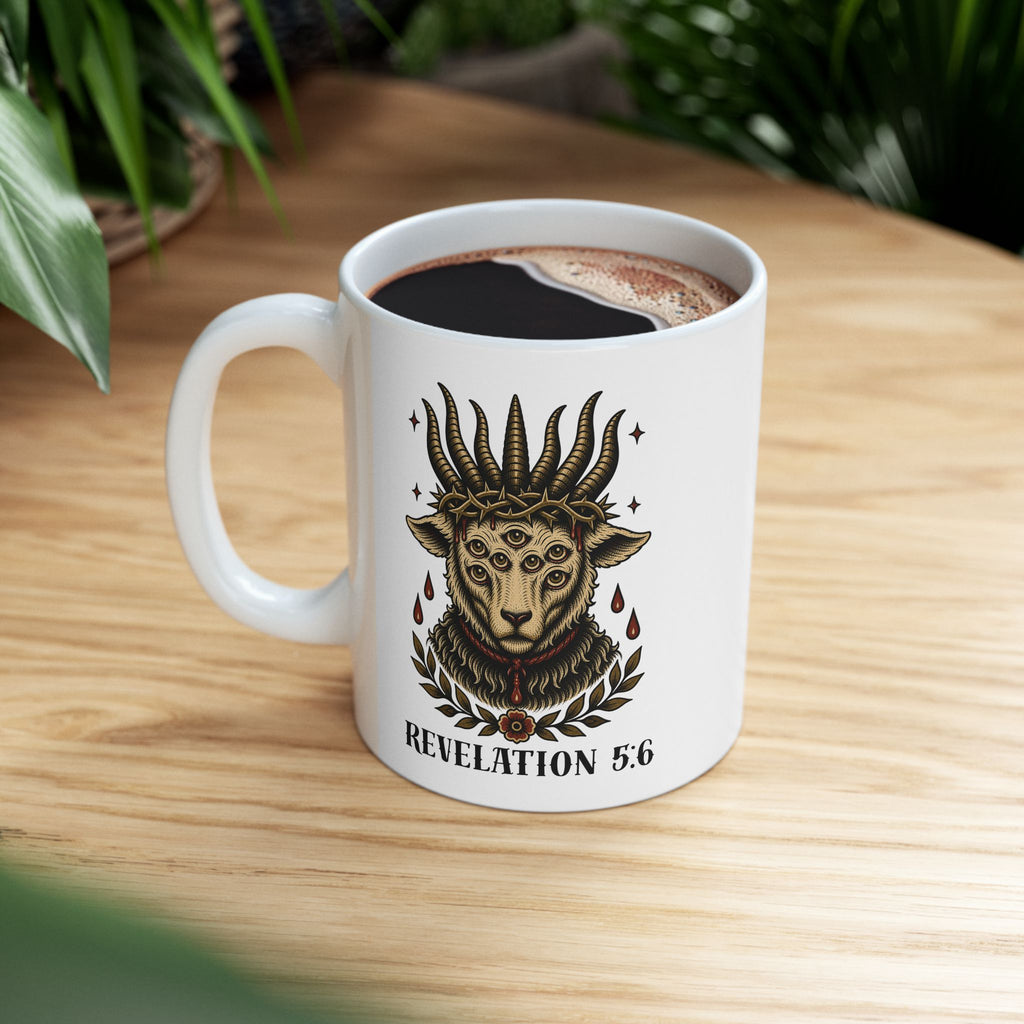 Revelation 5:6 Sacrificial Lamb Ceramic Coffee Mug