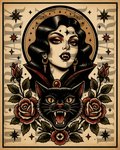 Vampire Woman Digital Print