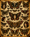 Moth Flash Sheet Digital Print